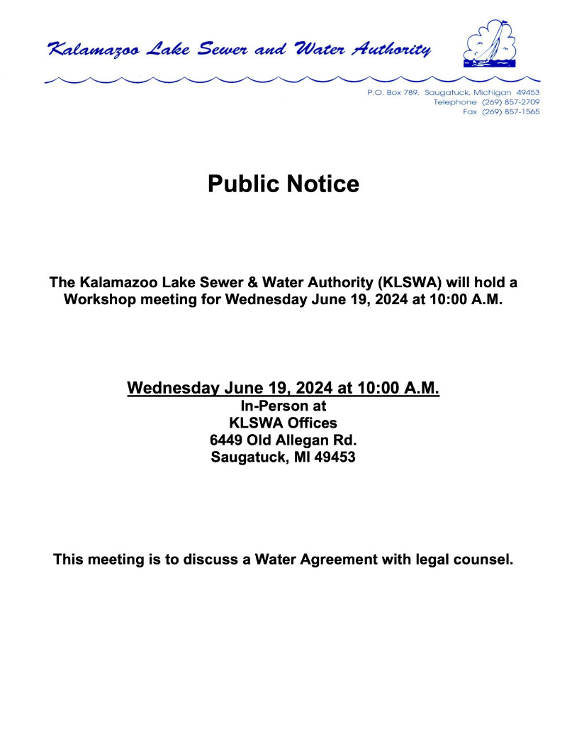 Public Notice Water Agreement Workshop-6-19-2024