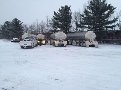 Trucks in snow